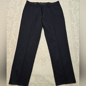 Haggar Mens Dress  Straight Slim Pants 36x30 Blue Business Causal Busines